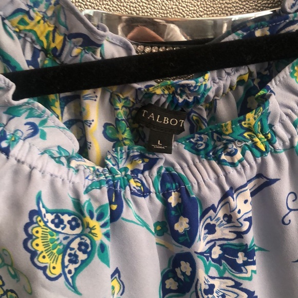 Talbots blue and green paisley blouse - Picture 3 of 3